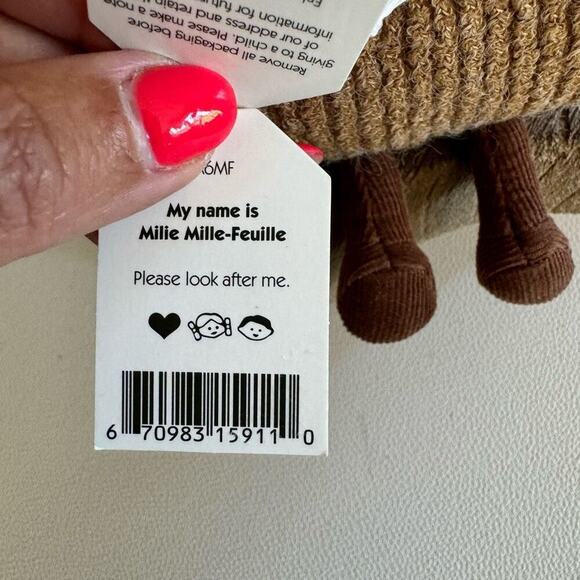 Jellycat Amuseables Mile Mille Fuille Jellycat Pastry FAST SHIP Plush NEW - Picture 8 of 8